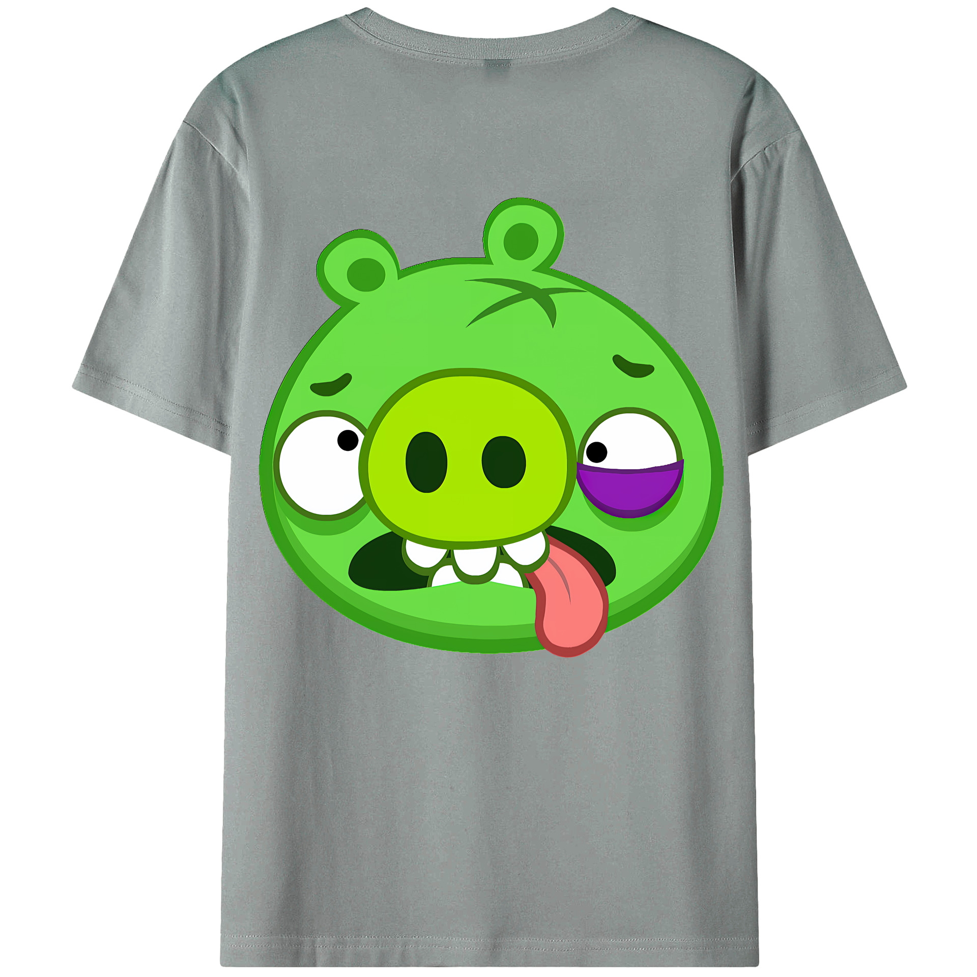 （画像用） Angry Birds アングリーバード 綿100％ メンズ半袖Tシャツ（バックプリント） 通気性